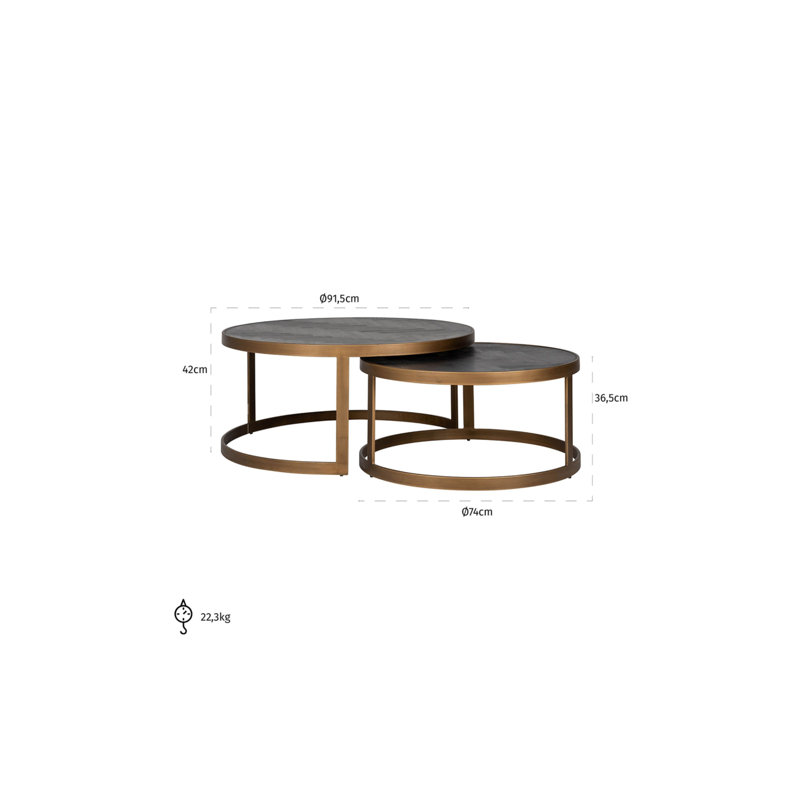 Blackbone Solid Wood Nesting Coffee Table