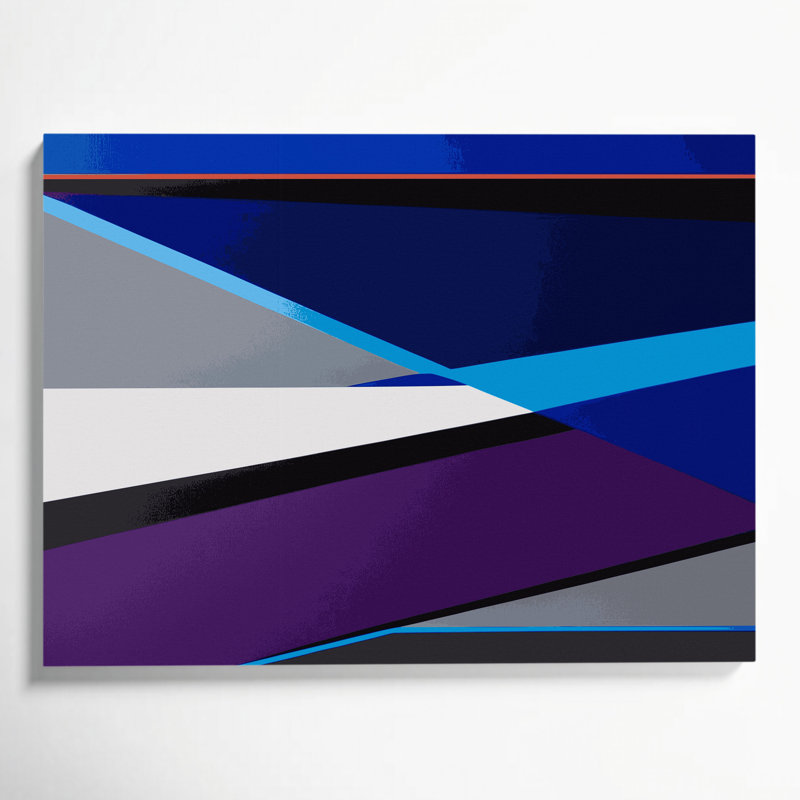Hard Edge 64 Blue Canvas Wall Art, 12" H x 18" W