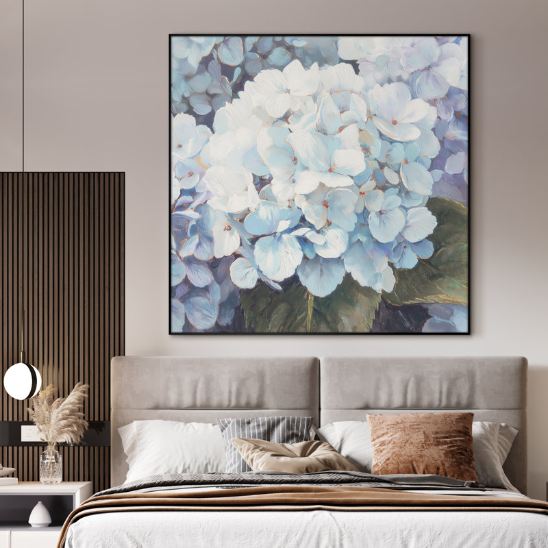 Très grande reproduction d'art sur toile - Fleur, art floral moderne, décoration pour le salon ou la chambre à coucher - «Assemblage requis du cadre (cadre non fini)»