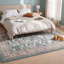 Tapis Thicket moderne à rayures effet pinceau, coloris turquoise, beige, gris, brun et blanc, lavable à la machine, antidérapant, à poils courts, idéal pour l'intérieur et l'extérieur, adapté aux animaux domestiques, pour salon, chambre, salle à manger, entrée, couloir, bureau.-955336376