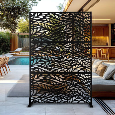 Metal Privacy Panel Set, 4’W x 6’H – Freestanding or Wall-Mount, Outdoor Privacy Screen for Indoor & Outdoor Use by UFURYRIDE