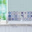 Spanish and Moroccan Blue Tiles Wall Stickers Mix