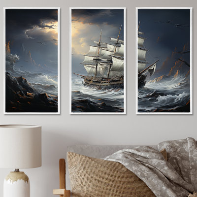Bateau pirate à Stormy Seas I - Ensemble de décoration murale pirate
