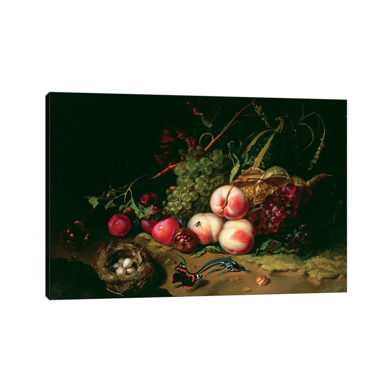 Still Life With Fruit by Rachel Ruysch - Wrapped Canvas Print, 20.32 cm H x 30.48 cm W
