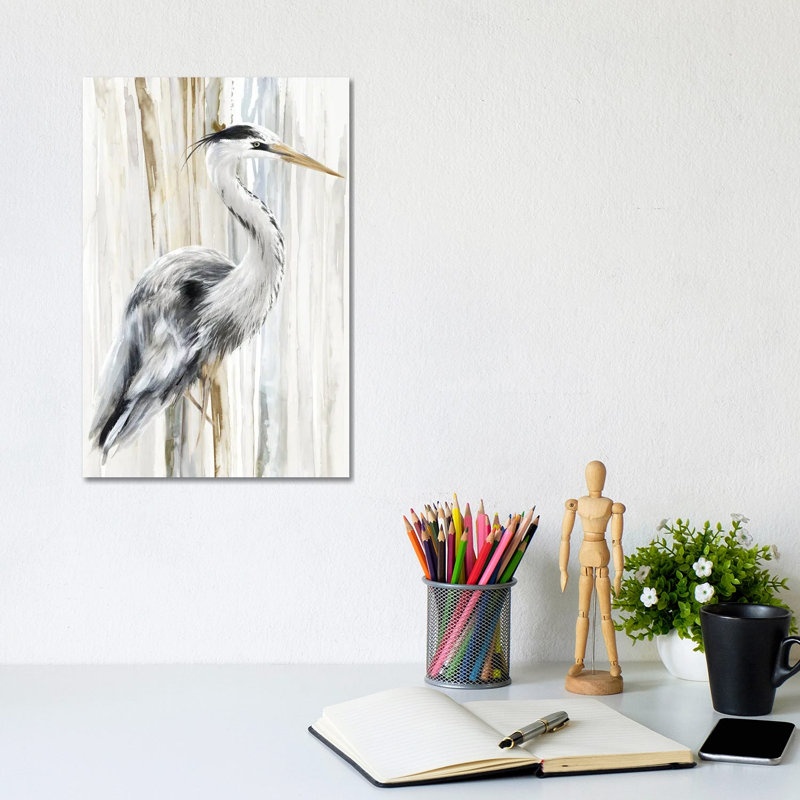 River Heron I - Giclée sur toile tendue avec châssis