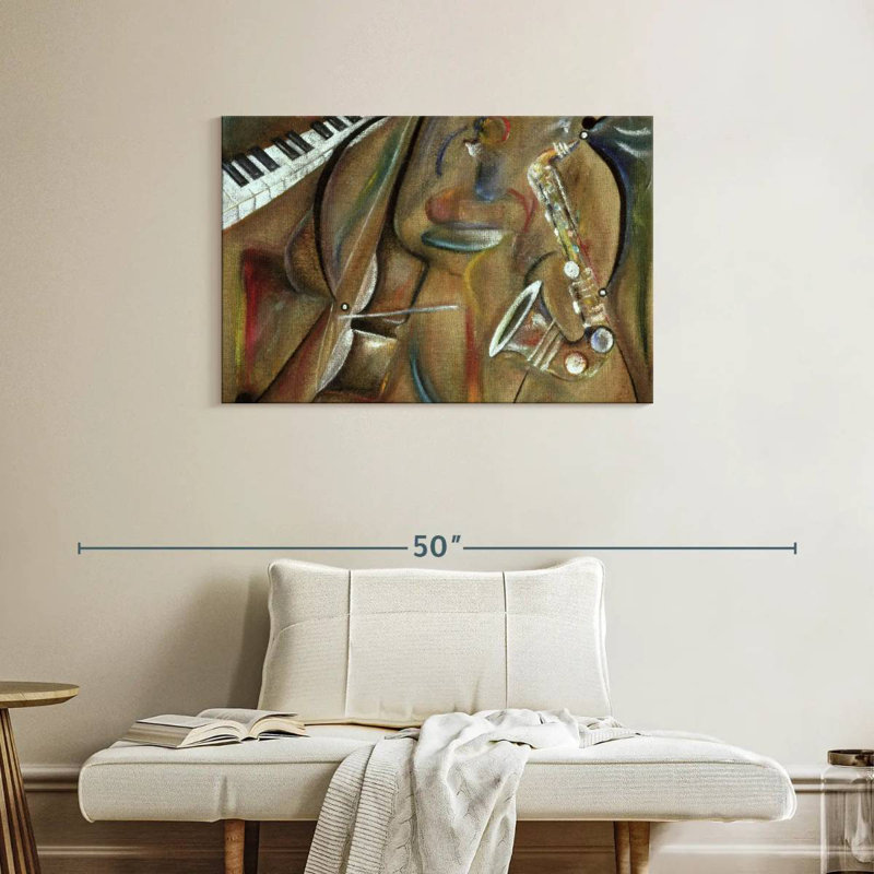 Abarca Burlap Sax, 24" H x 36" W
