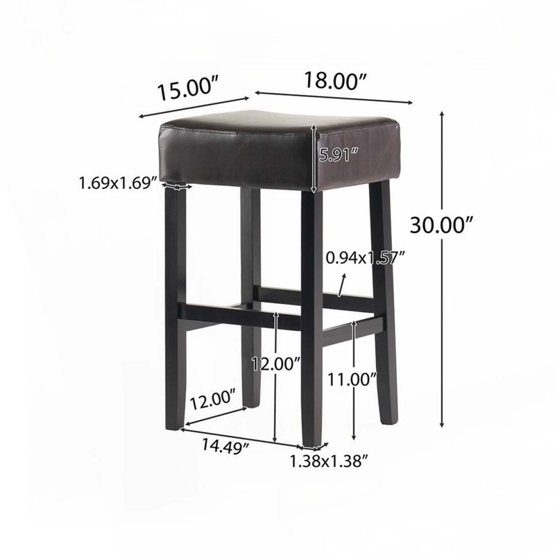 30" Backless Leather Counter Bar Stools