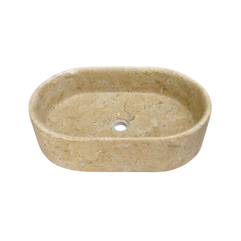 23.6" Natural Marble Bathroom Vessel Sink - Handcrafted, Polished Finish, 4 Color Variants, Luxury Design, Real Marble, 23.6X15.7X5.9 Inches