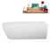 65" Streamline Soaking Freestanding Tub and Tray With Internal Drain