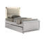 Lit gigogne contemporain à cadre simple avec lit à panneau gaufré à DEL de style contemporain perlé contemporain non inclus.-1416573298