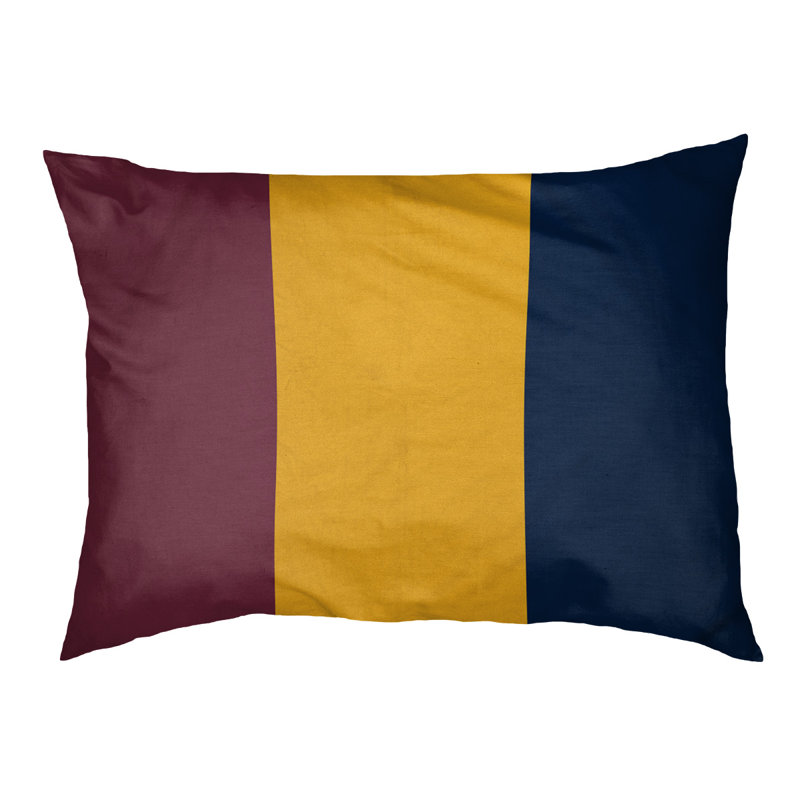 Coussin Cleveland, Moyen (l 28 po x P 18 po x H 9,5 po), Vin / or / bleu marine