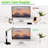 Desk Lamp With Wireless Charger, USB Charging Port, Dimmable Office Desk Light With Clock, Alarm, Date, Temperature, Foldable,(Black Pro)