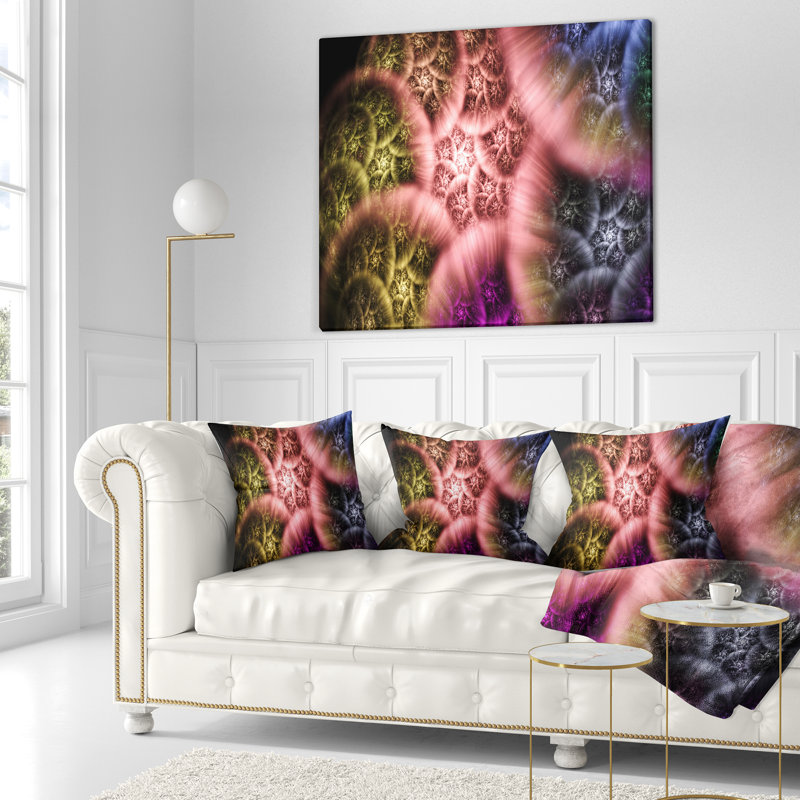 Ciel biblique avec nuages - coussin imprimé abstrait, 18 po x 18 po, Coussin décoratif, Brun