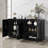 60" Sideboard – Silver Handles, Adjustable Shelves, Dining/Kitchen Storage-1017244112