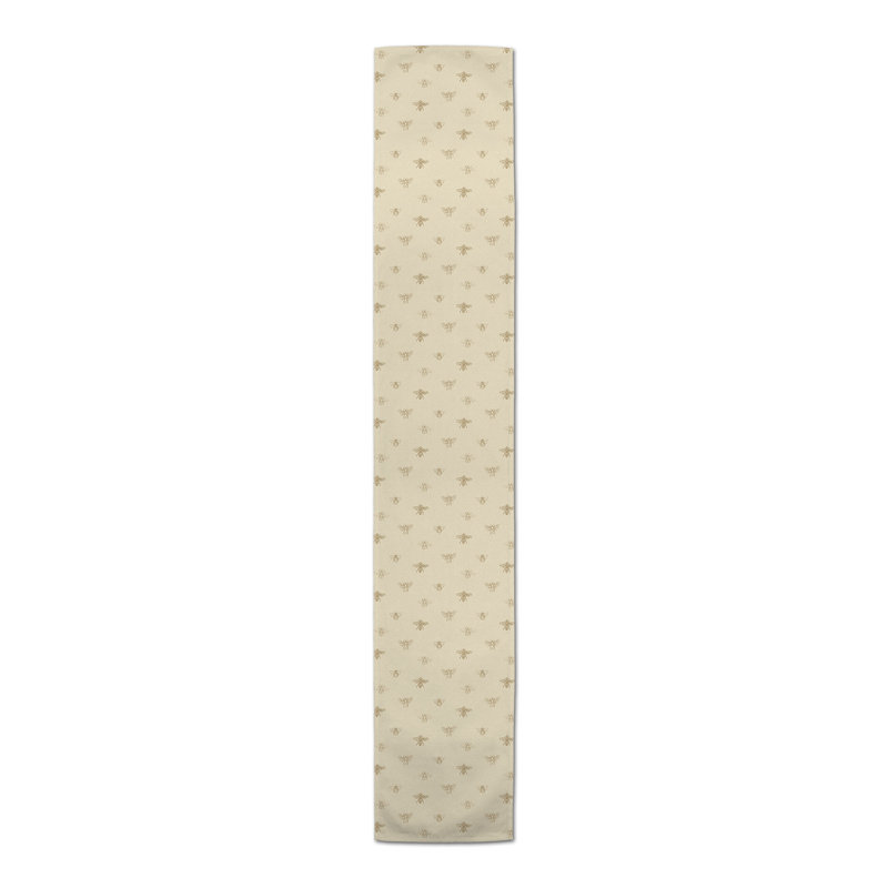 Rectangular Floral Table Runner, 90" x 16", Cream