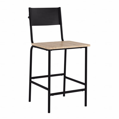 Tabouret d'appoint à hauteur de comptoir au fini noir