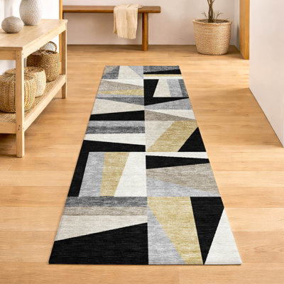 Premium Machine Washable Mayfield AMF2327 Geometric Rug