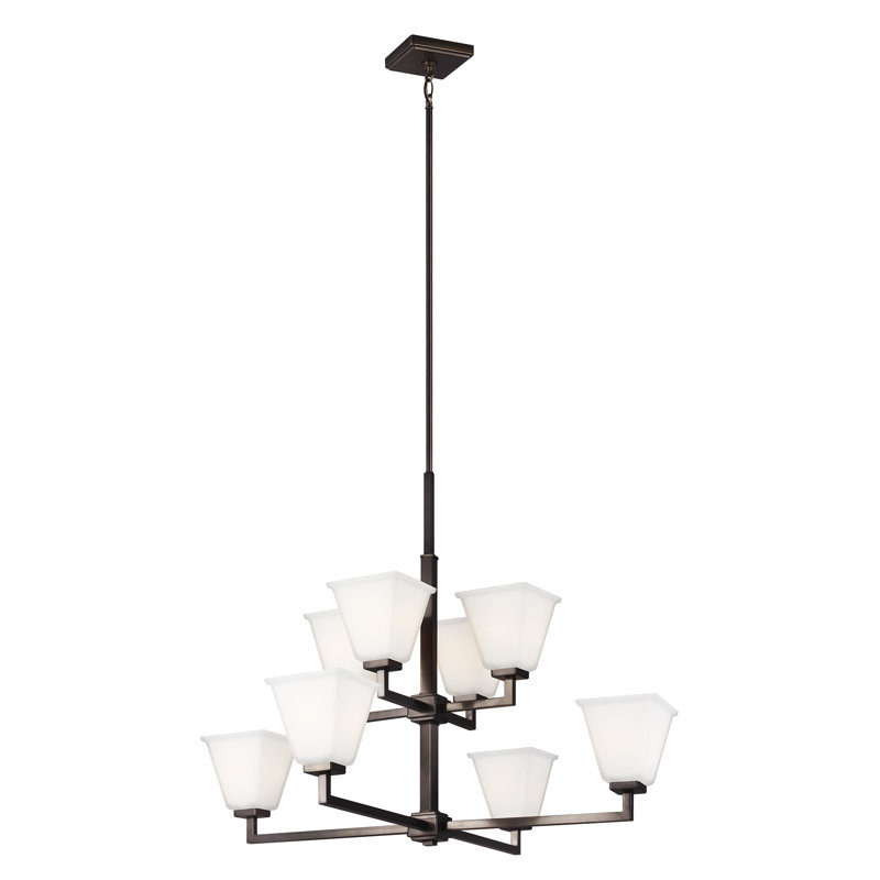 Ellis Harper 8 - Light Dimmable Tiered Chandelier, Brushed Oil Rubbed Bronze, No