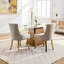 American Design de 2 chaises de salle à manger en chenille beige, rembourrées de tissu de teinture et grattoir 2, garniture de rivets texturés-1435083472