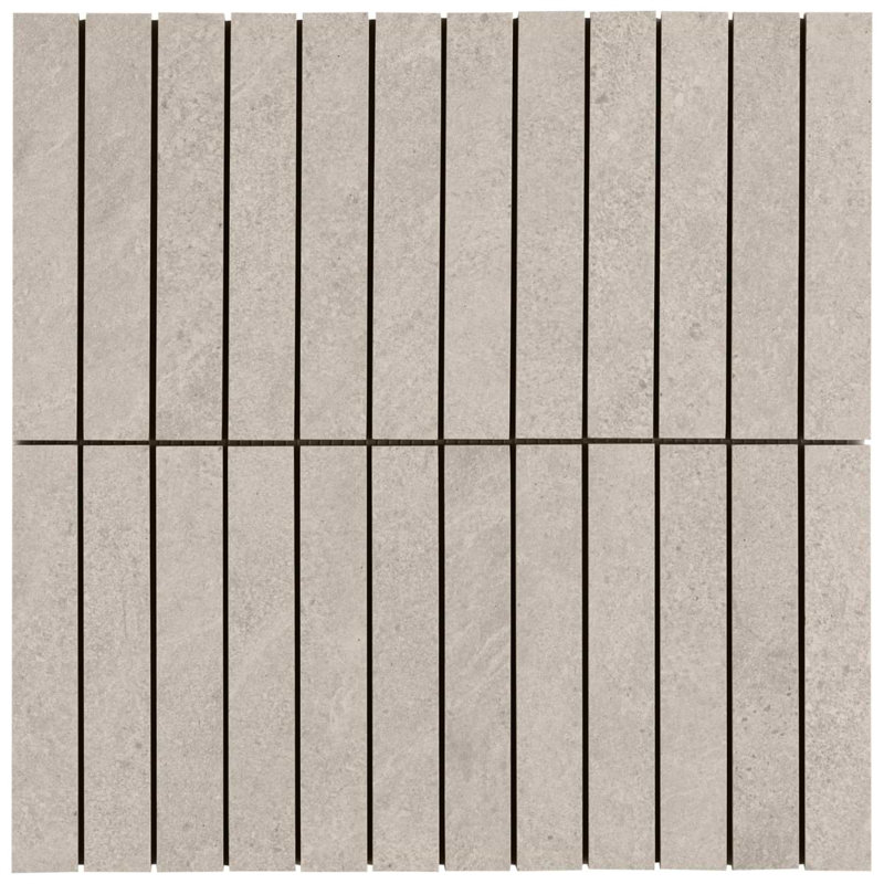 Era 12x12 Stacked Matte Limestone Look Porcelain Mosaic Tile, Crema Beige
