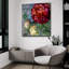  «Rouge from the garden 1» par Art Licensing Studio, art mural en verre acrylique, 36 po x 36 po-918154033
