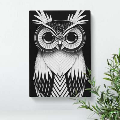 Monochrome Owl No.4 - Wrapped Canvas
