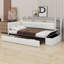 Lit de jour contemporain rembourré avec repose-pieds, tablettes, tiroirs, éclairage DEL et port USB-1286038579