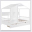 Lit double en bois avec 2 tiroirs et tablette de rangement, parfait pour jouer et dormir-129448259