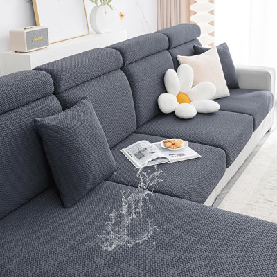 Housse de coussin imperméable, jacquard extensible épais