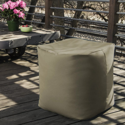 Indoor‑Outdoor Bean Bag Ottoman, UV & Weather‑Resistant Polystyrene Bead‑Filled Multi‑Purpose Pouf for Patio Poolside Balcony