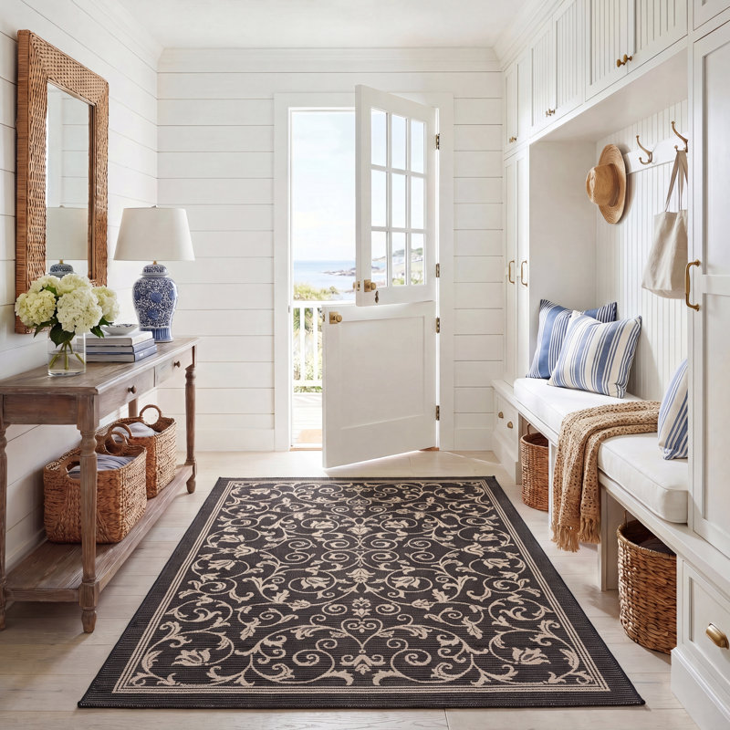 Cherene Performance Floral Indoor/Outdoor Area Rug, Rectangle 5'3" x 7'7"