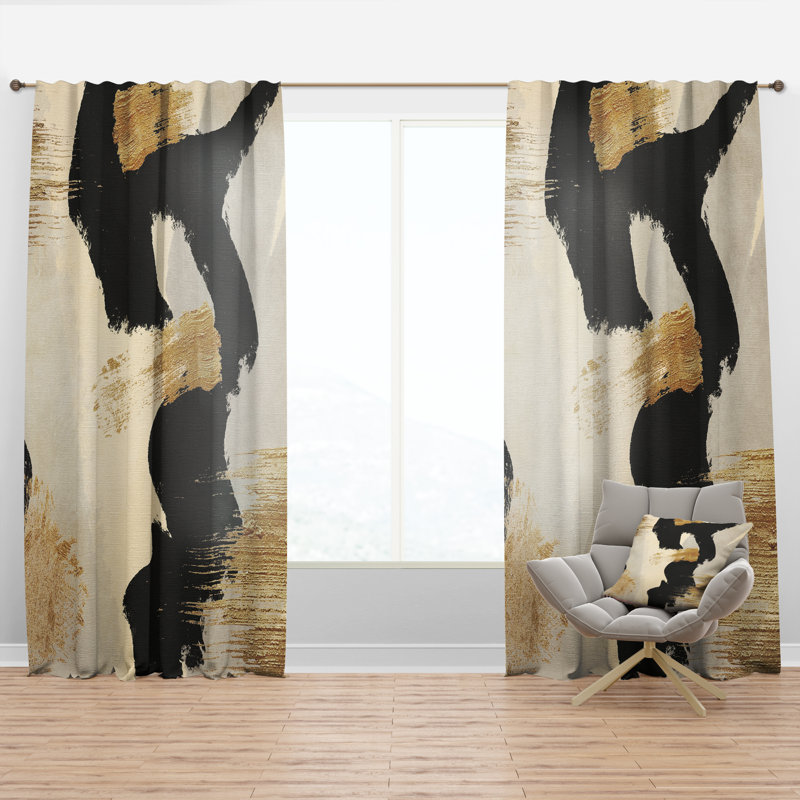 Glam Collage II - Modern Velvet Curtain - Room darkening - 1 panel, 52"W x 120"L