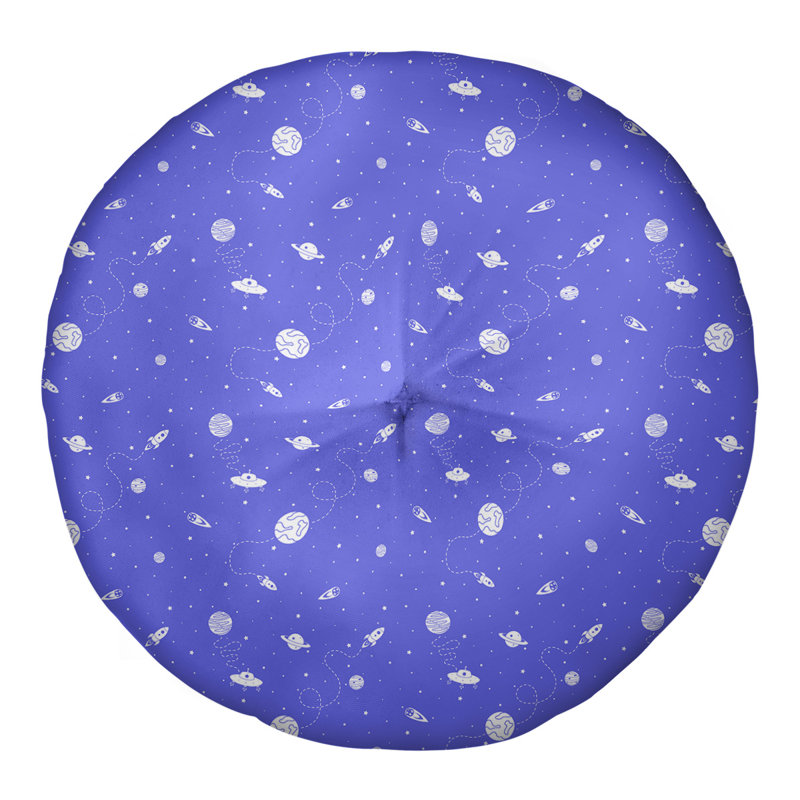 Oreiller de sol touffeté rond Katelyn Elizabeth, 26 po x 26 po, Bleu