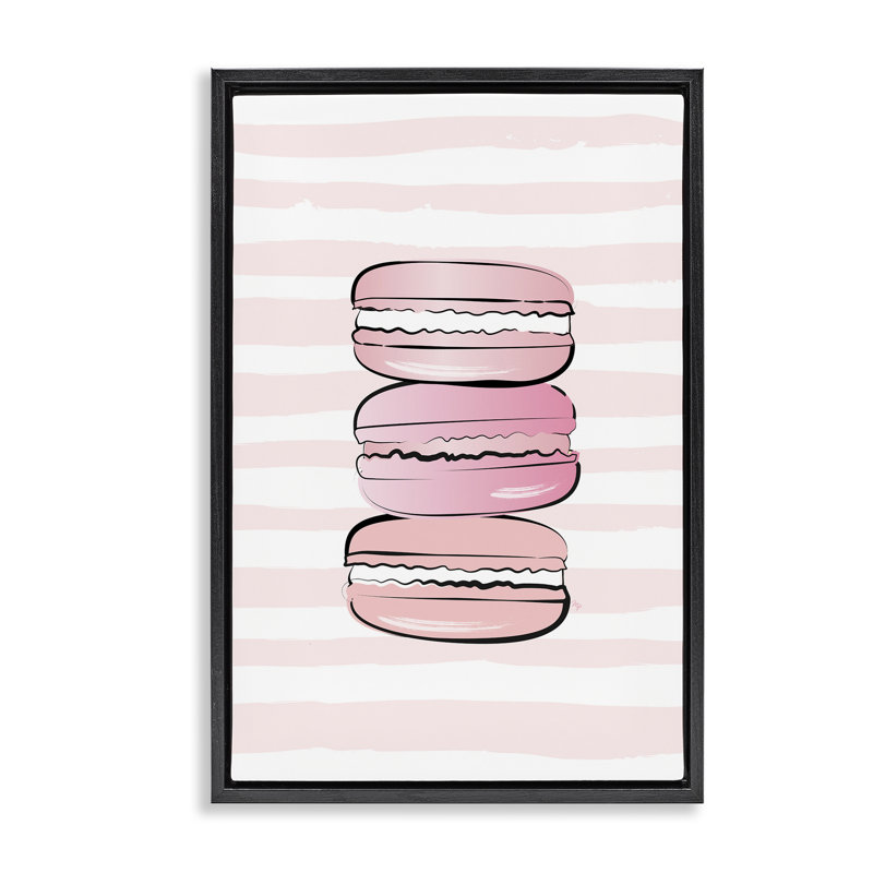 Toile flottante encadrée «Macushons rosés» par Martina Pavlova, H 25 po x l 17 po, Cadre flottant noir de jais