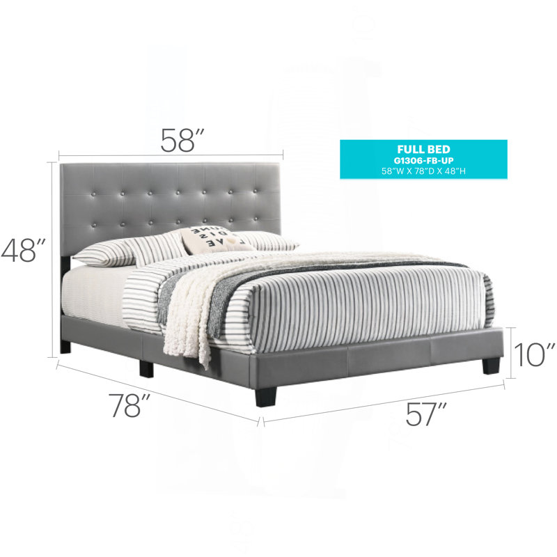 Élégant lit double contemporain gris foncé