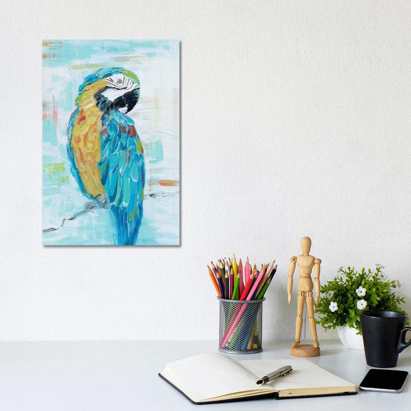Island Parrot I by Sally Swatland - Wrapped Canvas Painting, 20.32 cm H x 30.48 cm W