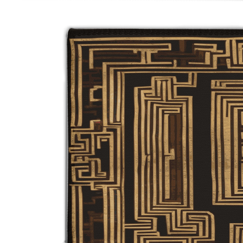 Tapis noir intérieur et extérieur ArtDeco, Rectangulaire 8 pi x 10 pi