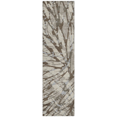 Machine Washable Indoor/Outdoor Chantille ACN2651 Abstract Rug