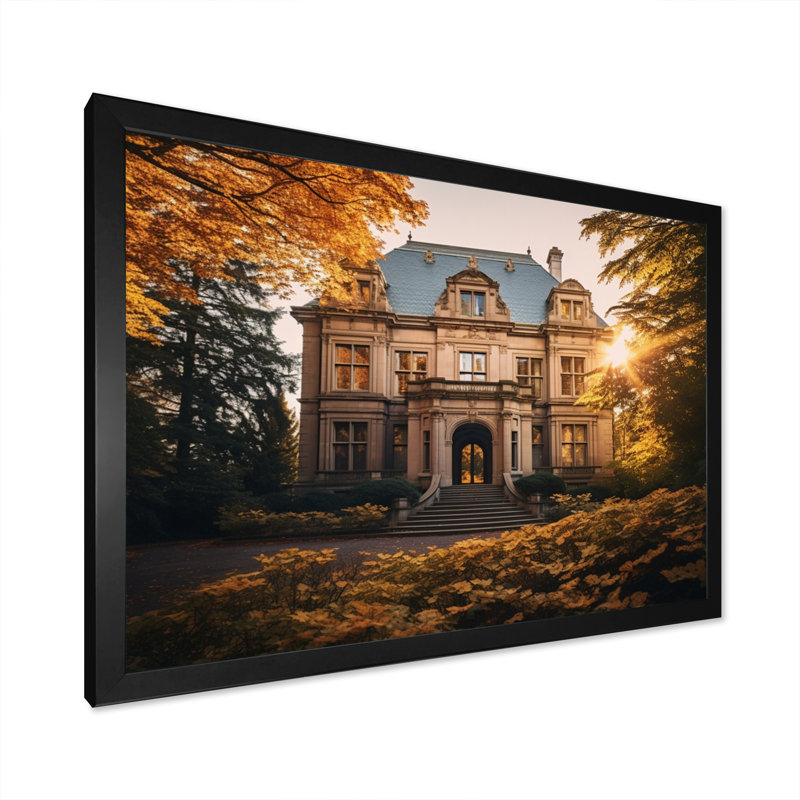 Décoration murale Oregon Pittock Mansion Sunrise II - Oregon, H 16 po x l 32 po x P 1 po, Cadre photo noir