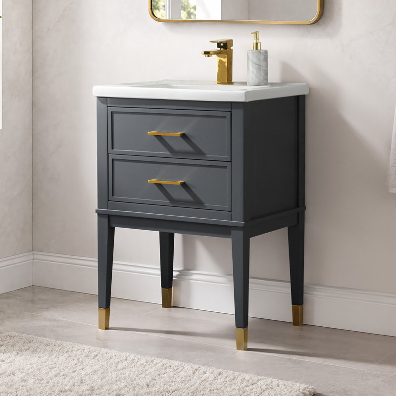 Ensemble de meuble-lavabo simple 24 po Deon, Gris
