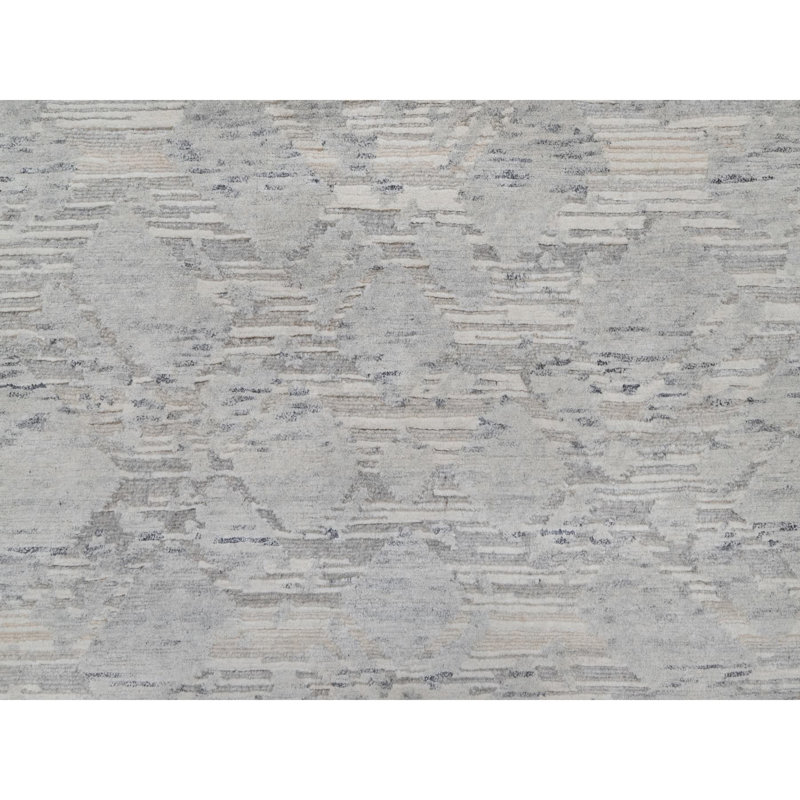 Tapis gris clair en laine naturelle nouée à la main de conception moderne 3 pi x 5 pi 3 po 83BEAD1B48734B60A0D1A0B8F4CA55C6