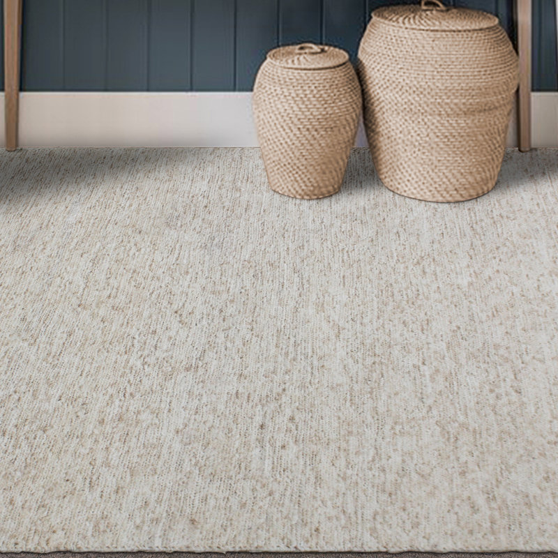 Ivory Hand-Knotted Viscose Area Rug, 8' x 10'