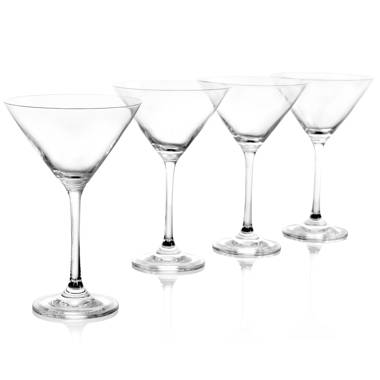 Mikasa Cheers Martini Glass, 10-Ounce, Set of 4 & Cheers  Highball Glass, 19.75-Ounce, Set of 4: Martini Glasses