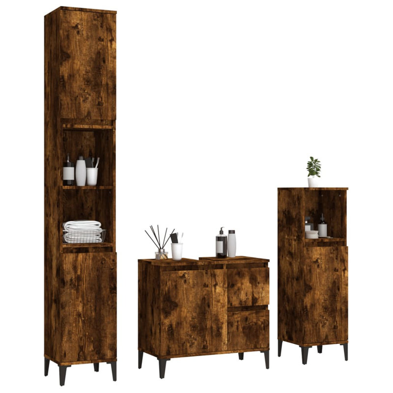 Adalberta Bathroom Furniture Suite, Smoked Oak