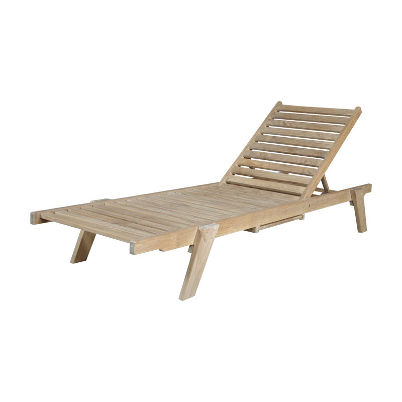Chaise longue inclinable en teck Vasques