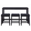 Ensemble de table de bar transitionnelle à 3 tablettes de 59 po de largeur avec tabourets capitonnés et ports USB Teneile-904190392