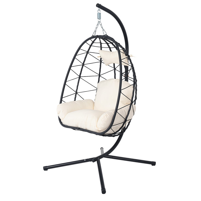 Fauteuil à œufs suspendu avec support, White, Black