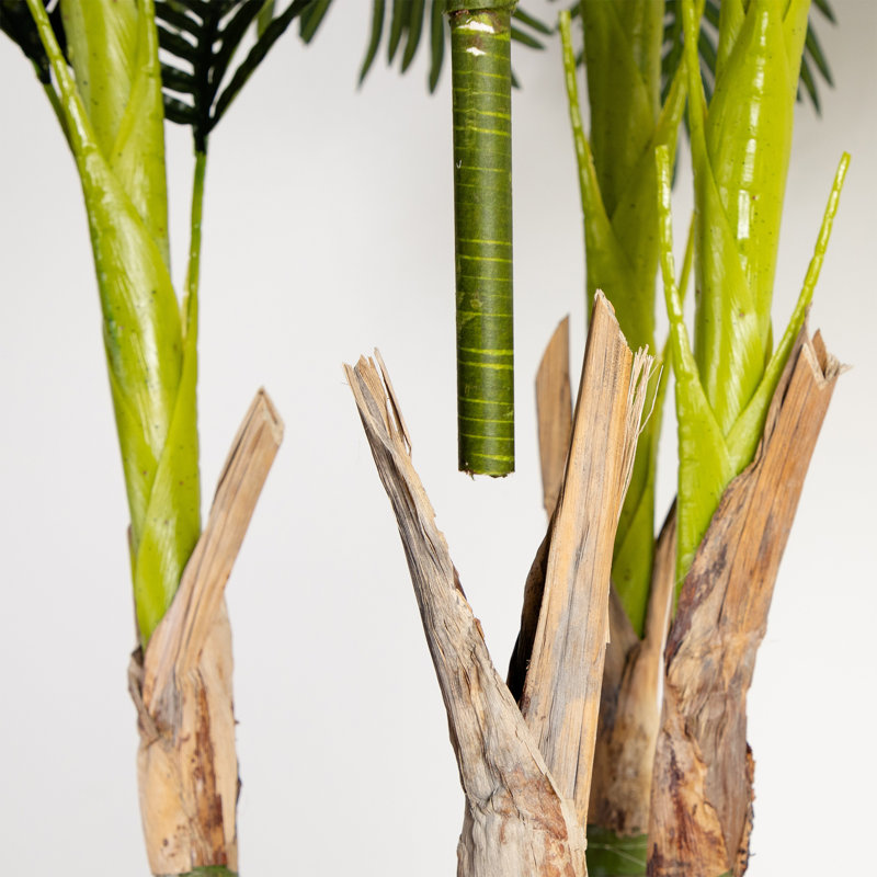 9.5ft Tall Green Plastic Potted Palm Floor Plant