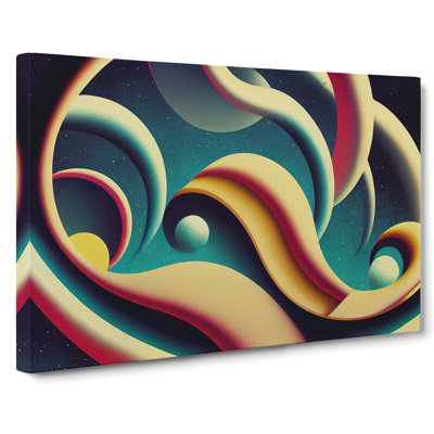 Galaxy Art Deco Abstract - Wrapped Canvas