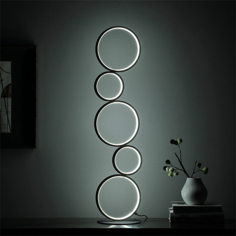 Lampe de table en métal à 5 anneaux 38,5 po